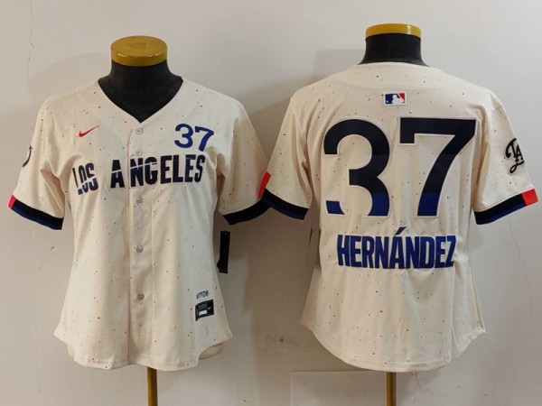 Youth Los Angeles Dodgers #37 Teoscar Hernández White Game Jersey