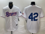 Men's Texas Rangers #42 Jackie Robinson White Stitched Baseball Jersey