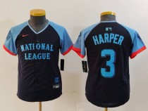 Philadelphia Phillies #3 Bryce Harper Navy 2024 All-Star Stitched Jersey