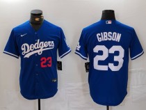 Men's Los Angeles Dodgers #23 Kirk Gibson Blue Game Nike Jersey