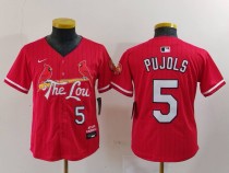 Youth St. Louis Cardinals #5 Albert Pujols Red 2024 City Connect Stitched Baseball Jersey