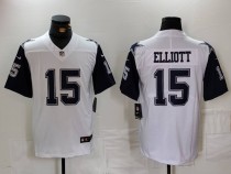 Men's Dallas Cowboys #15 Ezekiel Elliott White Color Rush Limited Jersey