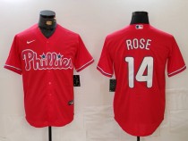 Men's Philadelphia Phillies #14 Pete Rose Red Game Nike Jersey