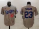 Men's Los Angeles Dodgers #23 Kirk Gibson Grey Game Nike Jersey