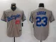 Men's Los Angeles Dodgers #23 Kirk Gibson Grey Game Nike Jersey