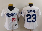 Women Los Angeles Dodgers #23 Kirk Gibson White Game Nike Jersey