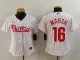 Women MLB Philadelphia Phillies #16 Marsh White Home Stitched Jersey
