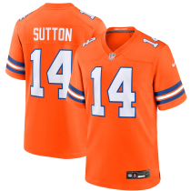 Men's Denver Broncos #14 Courtland Sutton Orange Mile High Collection 1977 Throwback Jersey