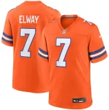 Men's Denver Broncos #7 John Elway Orange Mile High Collection 1977 Throwback Jersey