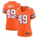 Women's Denver Broncos #49 Dennis Smith Orange Mile High Collection 1977 Throwback Jersey