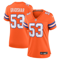 Women's Denver Broncos #53 Randy Gradishar Orange Mile High Collection 1977 Throwback Jersey