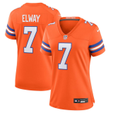 Women's Denver Broncos #7 John Elway Orange Mile High Collection 1977 Throwback Jersey