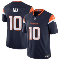 Youth Denver Broncos #10 Bo Nix Navy 2024 F.U.S.E. Vapor Limited Stitched Football Jersey