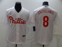 Men's Philadelphia Phillies #8 Nick Castellanos White Home Stitched Jersey