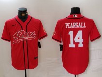 Men's San Francisco 49ers #14 Ricky Pearsall Red Baseball Nike Jersey