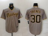 Men's Pittsburgh Pirates #30 Paul Skenes Grey Game Jersey