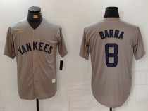 Men's New York Yankees #8 Yogi Berra Grey Cool Base Stitched Baseball Jersey