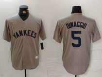 MLB New York Yankees #5 Joe DiMaggio Grey Game Nike Jersey