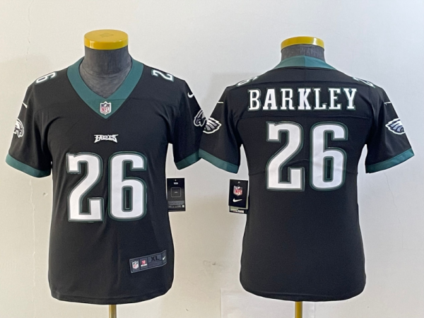 Youth Philadelphia Eagles #26 Saquon Barkley Black Vapor Untouchable Jersey