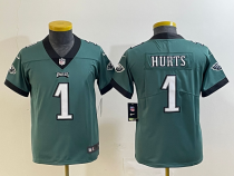 Youth Philadelphia Eagles #1 Jalen Hurts Green Vapor Untouchable Jersey