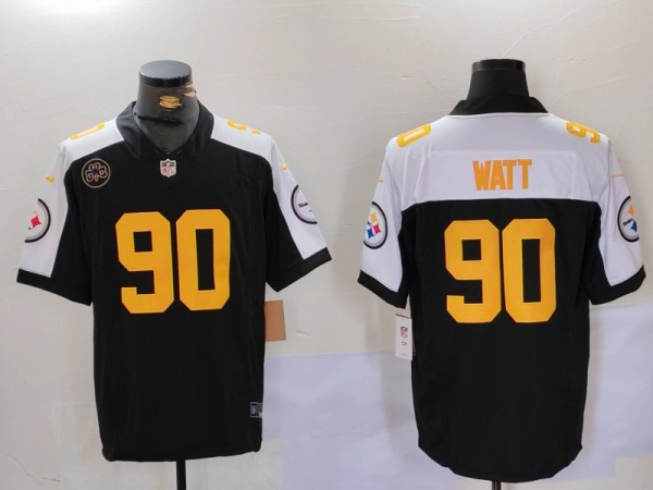 Men's Pittsburgh Steelers #90 Watt Black 2023 F.U.S.E Vapor Untouchable Limited Jersey