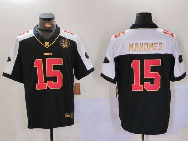 Men's Kansas City Chiefs #15 Patrick Mahomes Black 2023 F.U.S.E Vapor Untouchable Limited Jersey