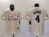 Men's New York Yankees #4 Lou Gehrig Cream Baseball Jersey