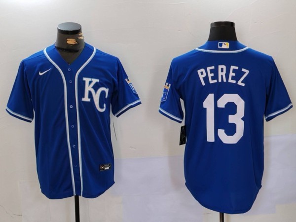 MLB Kansas City Royals #13 Perez Blue Game Nike Jersey