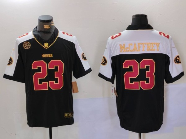 Men's San Francisco 49ers #23 Christian McCaffrey Black 2023 F.U.S.E Vapor Untouchable Limited Jersey