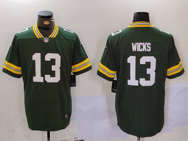 Men's Green Bay Packers #13 Wicks Green Vapor Untouchable Limited Jersey