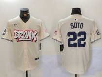 Men's New York Yankees #22 Juan Soto Cream Baseball Jersey