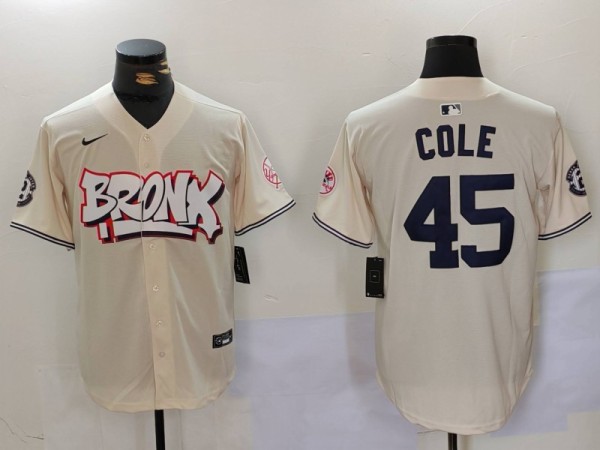 MLB New York Yankees #45 Gerrit Cole Cream Baseball Jersey