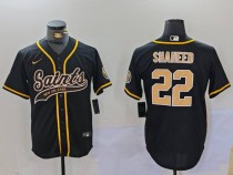 Men's New Orleans Saints #22 Shaheed Black Stitched Baseball Jersey