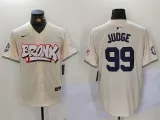 Men's New York Yankees #99 Aaron Judge Cream Baseball Jersey