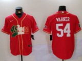 Men's San Francisco 49ers #54 Fred Warner Red Baseball Nike Jersey