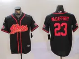 Men's San Francisco 49ers #23 Christian McCaffrey Black Baseball Nike Jersey