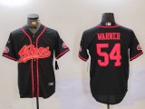 Men's San Francisco 49ers #54 Fred Warner Black Baseball Nike Jersey