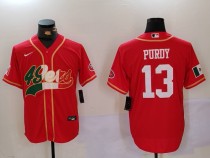 Men's San Francisco 49ers #13 Brock Purdy Red Baseball Nike Jersey