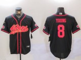 Men's San Francisco 49ers #8 Young Black Baseball Nike Jersey