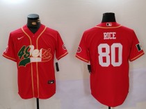 Men's San Francisco 49ers #80 Jerry Rice Red Baseball Nike Jersey