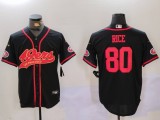 Men's San Francisco 49ers #80 Jerry Rice Black Baseball Nike Jersey