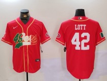 Men's San Francisco 49ers #42 Lott Red Baseball Nike Jersey