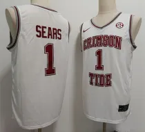 Men's Alabama Crimson Tide #1 Mark Sears White Stitched Football Jersey