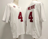 Copy Nike Alabama Crimson Tide #4 Jalen Milroe White 2012 SEC Patch College Football Jersey