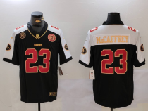 Men's San Francisco 49ers #23 Christian McCaffrey Balck/White F.U.S.E. Golden Gate Bridge Patch Limited Jersey