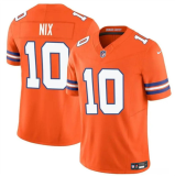 Men's Denver Broncos #10 Bo Nix Orange F.U.S.E. Mile High Collection 1977 Throwback Jersey