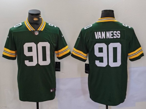 Men's Green Bay Packers #90 Lukas Van Ness Green Vapor Untouchable Limited Jersey