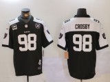 Men's Las Vegas Raiders #98 Maxx Crosby Black/White 2024 F.U.S.E With Nevada Silver Limited Jersey