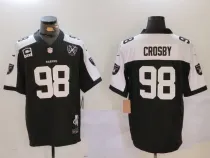 Men's Las Vegas Raiders #98 Maxx Crosby Black/White 2024 F.U.S.E With Nevada Silver Limited Jersey
