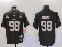 Men's Las Vegas Raiders #98 Maxx Crosby Black 2024 F.U.S.E With Nevada Silver Limited Jersey
